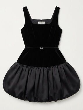 MAISON TARA Black Velvet Bodice Satin Bubble Hem Mini
Cocktail Dress 14